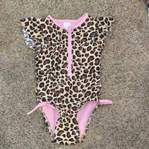 Cat & Jack Leopard Print Bodysuit with Pink Accents
